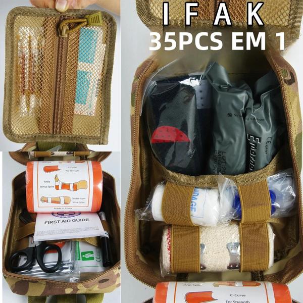 Imagem de Kit de Primeiros Socorros Tático Militar - Mochila Molle para Emergências ao Ar Livre