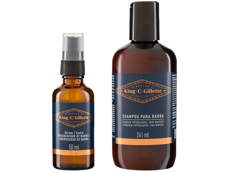 Kit de Produtos para Barba Gillette - King C Gillette 2 Peças Kit de Produtos para Barba Gillette - King C Gillette 2 Peças