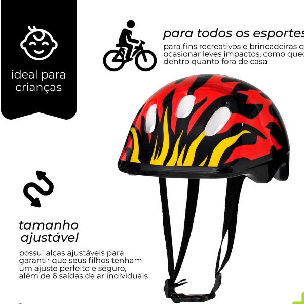 Imagem de Kit de Proteção Capacete Chamas Com Cotoveleiras Zippy Toys