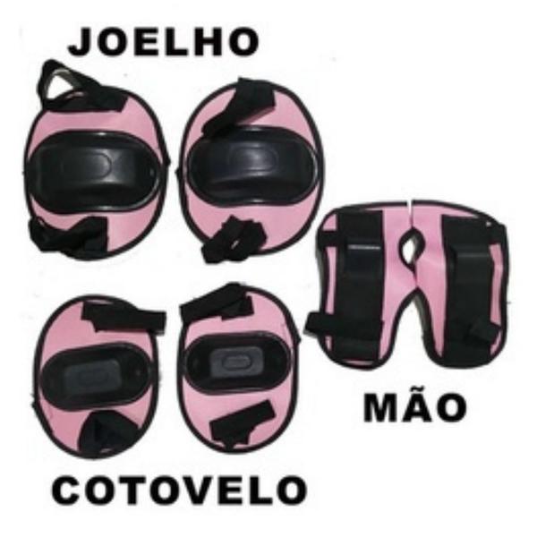 Imagem de Kit De Proteção Capacete Infantil Feminino Menina Radical