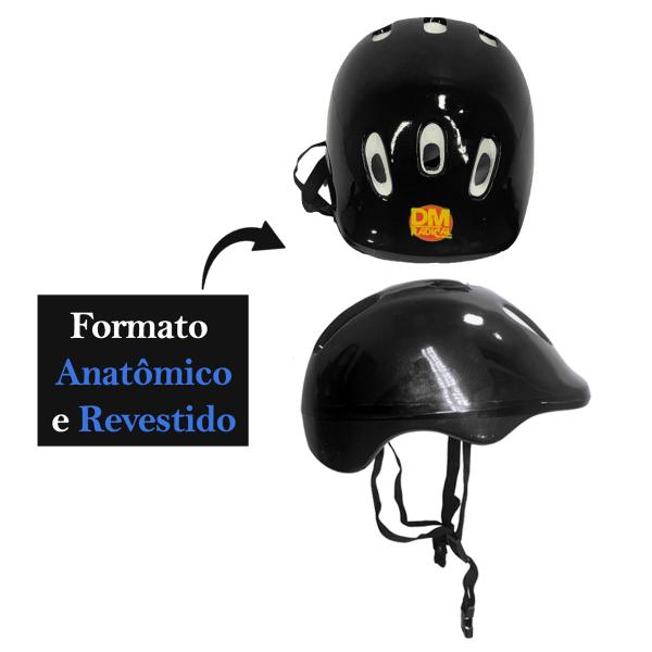 Imagem de Kit De Proteção Infantil DM Radical Para Esportes Patins Bike Skate Patinete Com Capacete Ajustável  Resistente