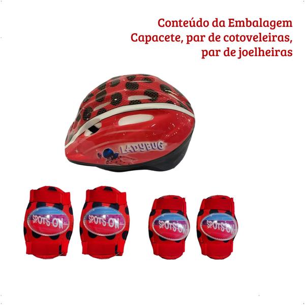 Imagem de Kit De Proteção Infantil Miraculous Capacete Joelheiras Cotoveleiras Multikids BR1630