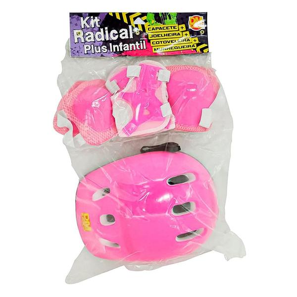 Imagem de Kit De Proteção Para Meninas Rosa Conjunto Patins - Dm Toys