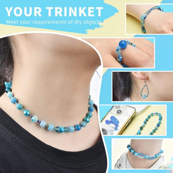 Imagem de Kit de pulseira Craft Beads Rired 27 Columbia Blue com 7 tipos