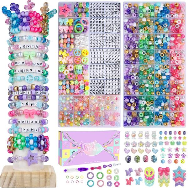 Imagem de Kit de pulseira Friendship Deinduser Rainbow Kandi Beads 1200 unidades