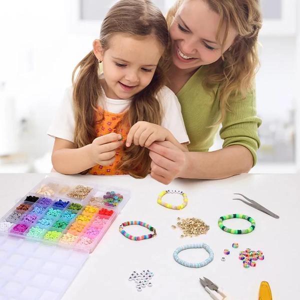 Imagem de Kit de Pulseiras e Colares DIY para Meninas - 500 Peças - Artesanato Criativo