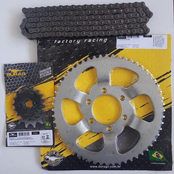 Imagem de Kit de Relação 56x17 Moto TDM 225 Corrente Fina P428 - Durag