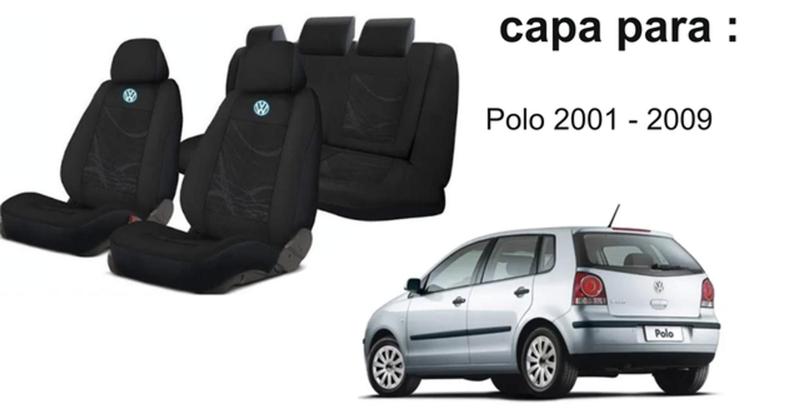 Imagem de Kit de Renovação: Capas para Bancos Polo 2001-2010 + Volante + Chaveiro Volkswagen