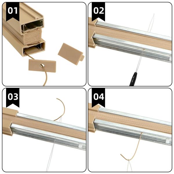 Imagem de Kit de reparo de persianas plissadas para trailers NOVINO RV Window Restering Tan