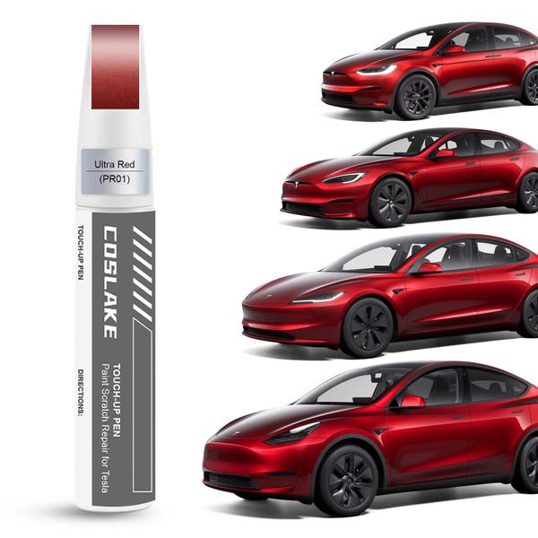 Imagem de Kit de reparo de pintura de retoque de carro COSLAKE Ultra Red para Tesla