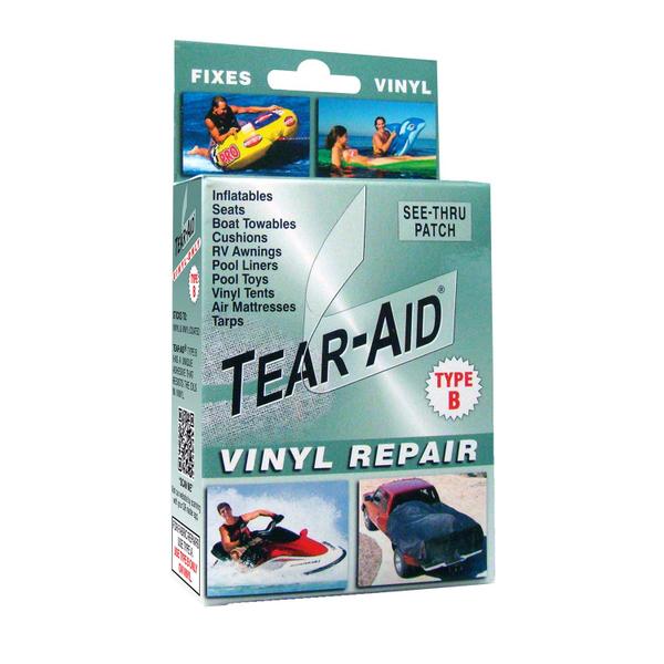 Imagem de Kit de reparo TEAR-AID Vinyl Type B Clear Patch para vinil