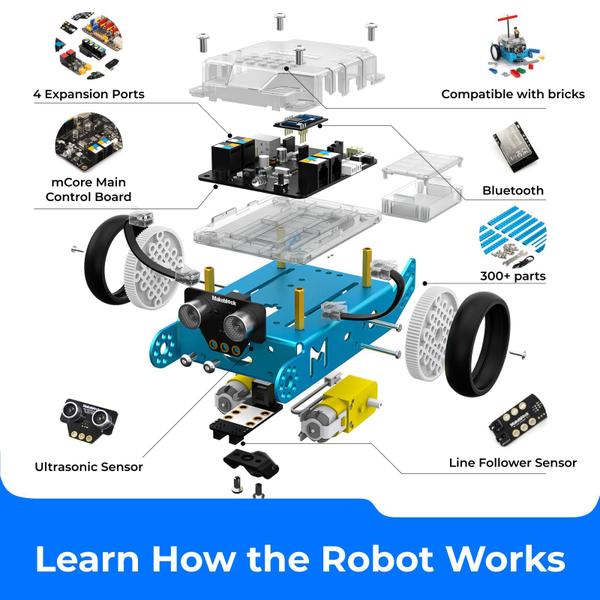 Imagem de Kit de robótica Makeblock mBot com Scratch e Arduino de 8 a 12 anos