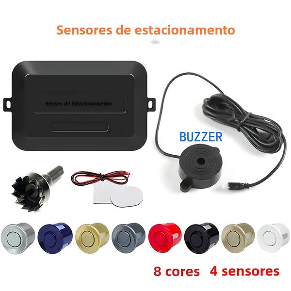 Imagem de Kit de Sensor de Estacionamento 22mm com 4 Sensores SINOVCLE - Radar de Ré com Alerta