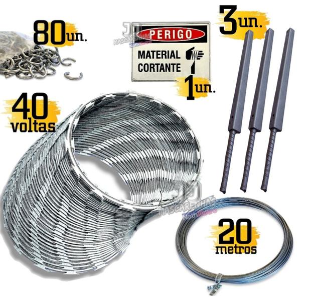 Imagem de Kit de Serpentina para muro cerca 30cm - 10m kit completo