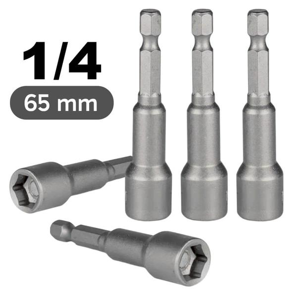 Imagem de Kit de Soquetes Canhão Bomvink 1/4 Polegadas 65mm para Furadeira