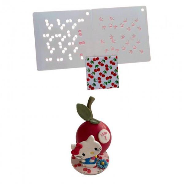 Imagem de Kit de Stencil Estampas de Cerejas e Folhas