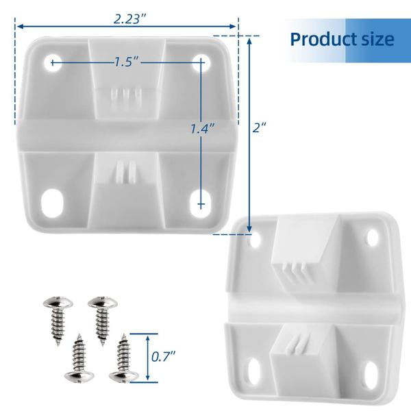 Imagem de Kit de substituição de dobradiças de plástico para refrigeradores Coleman