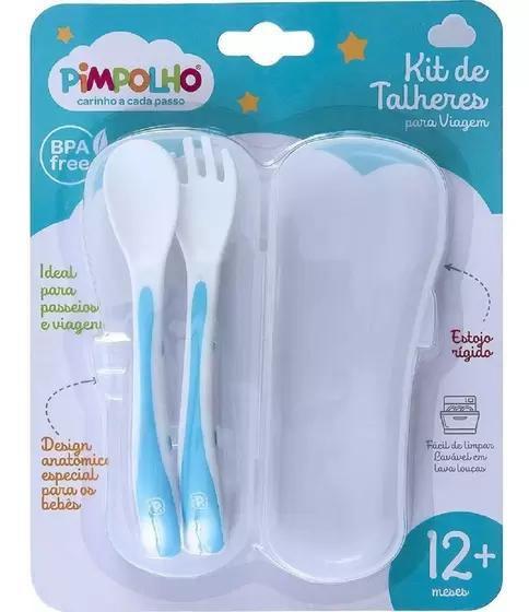 Imagem de Kit De Talher Infantil Menino Azul Pimpolho