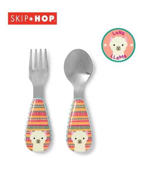 Kit de Talher Talheres Garfo e Colher Skip Hop Zoo Lhama Imagem de Kit de Talher Talheres Garfo e Colher Skip Hop Zoo Lhama