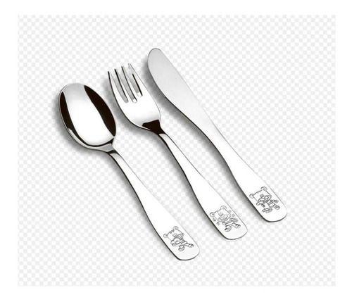 Kit De Talheres Infantil Em Aço Inox 3 Peças - Yazi Imagem de Kit De Talheres Infantil Em Aço Inox 3 Peças - Yazi