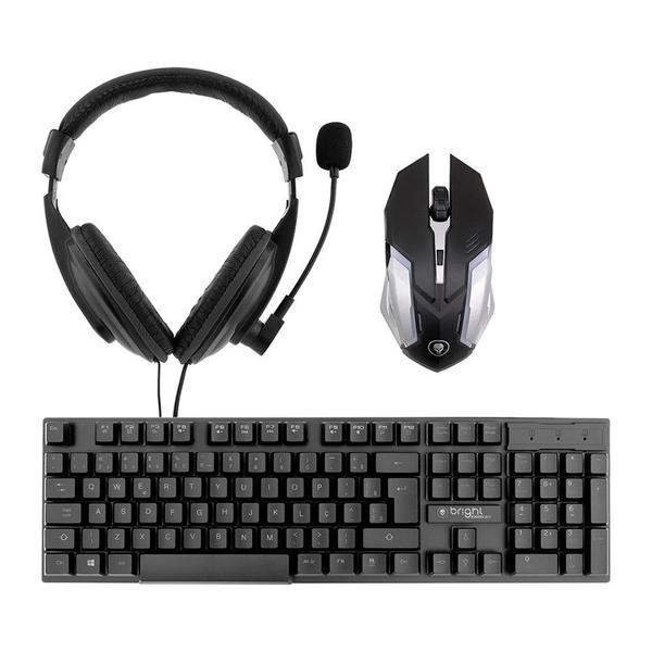 Imagem de Kit De Teclado E Mouse Gamer Bright 0542 De Cor Preto