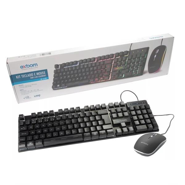 Imagem de Kit De Teclado E Mouse Gamer Exbom Bk-g550 De Cor Preto