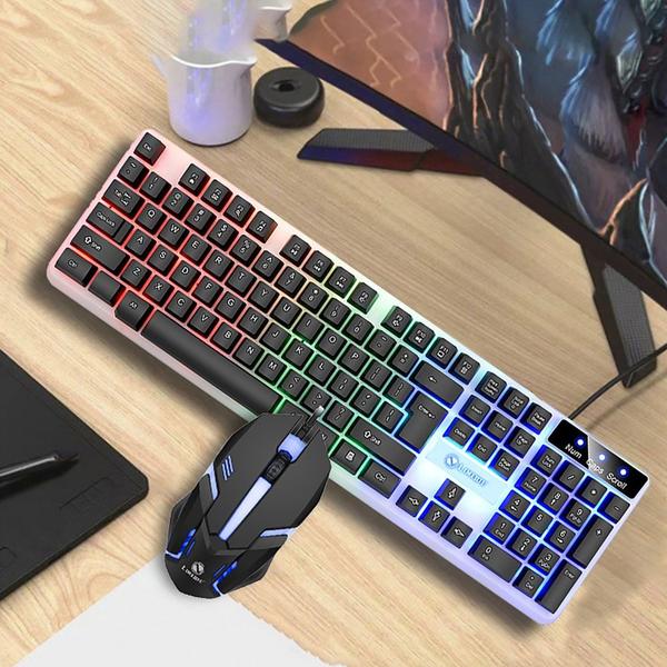 Imagem de Kit de teclado e mouse GTX350 USB Gaming PC Rainbow LED