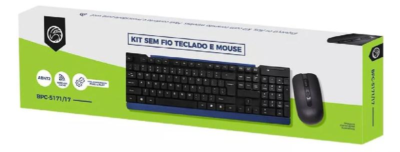 Imagem de Kit de teclado e mouse sem fio Brazil PC BPC-5171/17