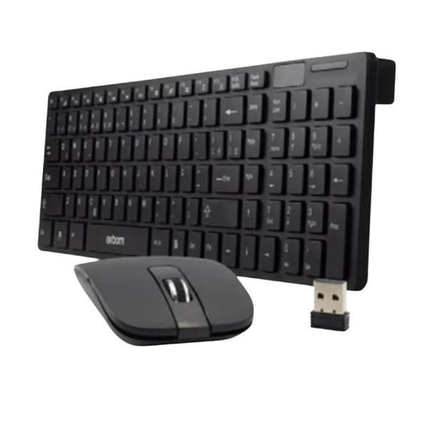 Imagem de Kit De Teclado E Mouse Sem Fio Exbom Bk-S1000 Português