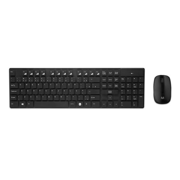 Imagem de Kit de teclado e mouse sem fio Multilaser TC251 Português Brasil de cor preto