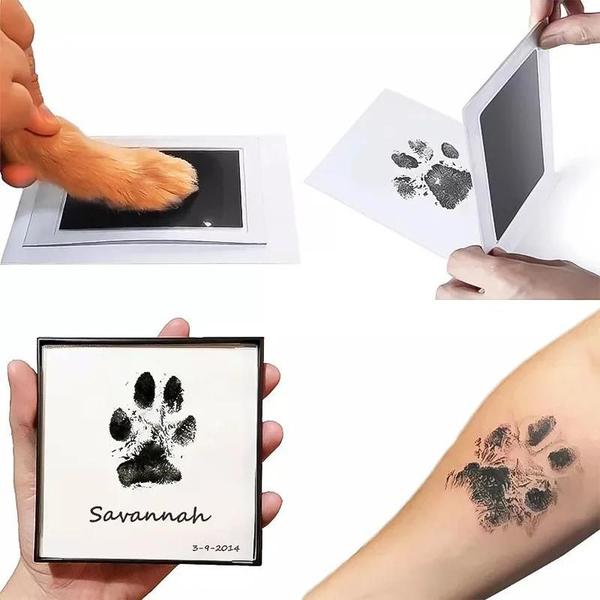 Imagem de Kit de Tinta para Impressão de Pata de Cachorro e Gato - Não Tóxico e Seguro para Bebês