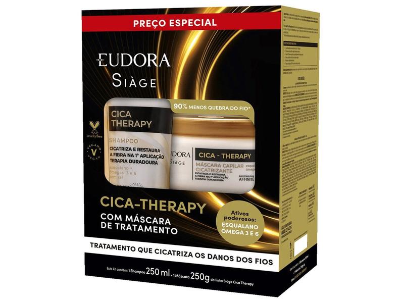 Kit de Tratamento Capilar Eudora Sià ge Cica-therapy Shampoo e Máscara Kit de Tratamento Capilar Eudora Sià ge Cica-therapy Shampoo e Máscara