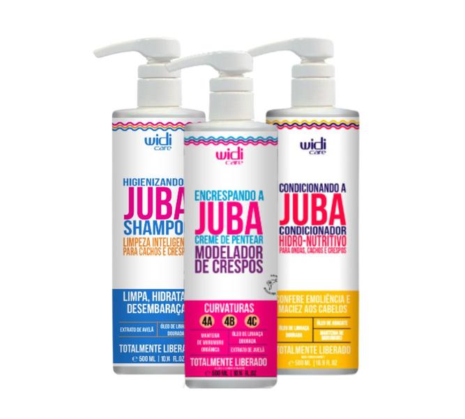 Imagem de Kit de Tratamento Encrespando a Juba WIDIcare para Cabelos Crespos Shampoo + Condicionador + Creme Pentear 3x500ml