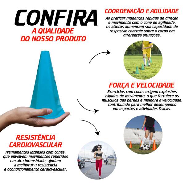 Imagem de Kit De Treinamento Treino Funcional Aerobico Com Escada de 7 Degraus 10 Cones Bolsa Fitness