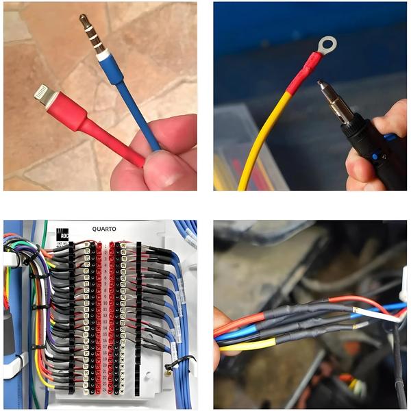 Imagem de Kit De Tubos Termorretráteis 127-560pcs Isolamento Termorresistente Para Cabos Elétricos Envoltório