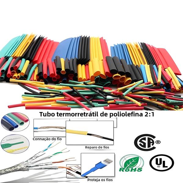 Imagem de Kit De Tubos Termorretráteis 127-560pcs Isolamento Termorresistente Para Cabos Elétricos Envoltório