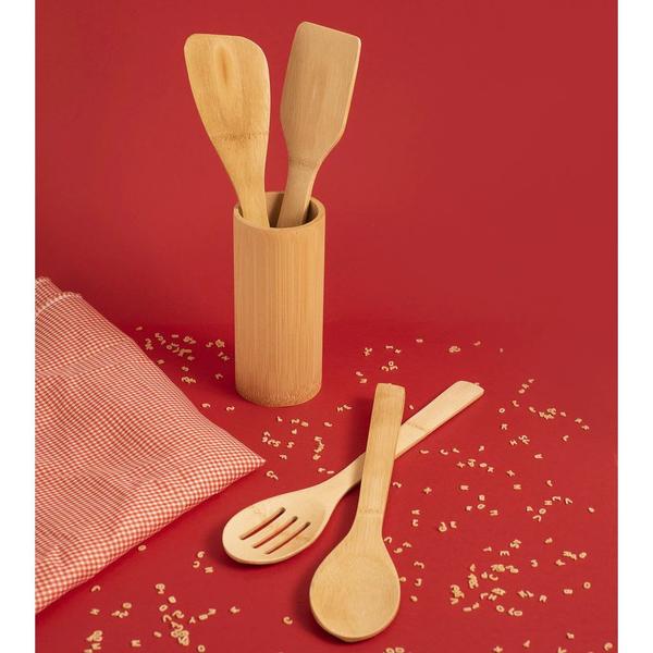 Imagem de Kit de Utensílios de Bambu 4pcs