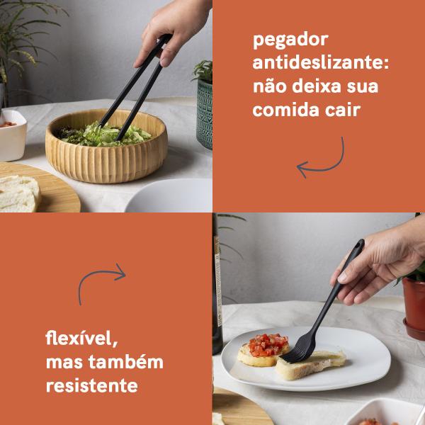 Imagem de Kit de Utensílios de Cozinha C/ Cesto 10 Peças Pr - Oikos