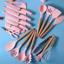 Imagem de Kit de Utensílios De Cozinha Califórnia Colher Concha Espátula Pegador Antiaderente Versátil