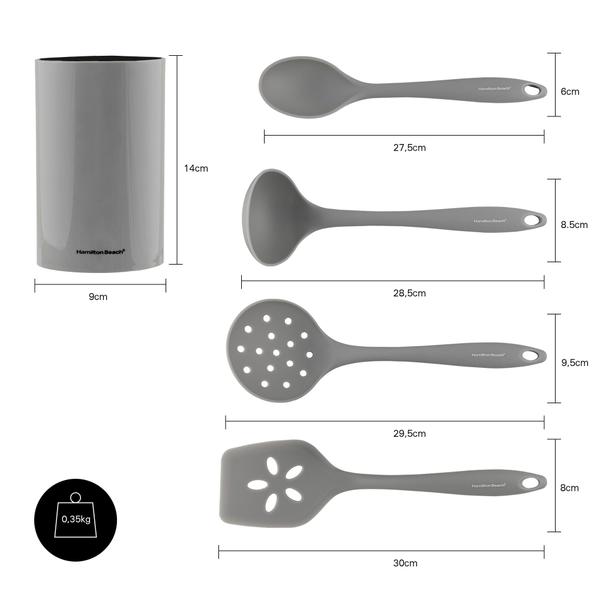 Imagem de Kit de Utensílios de Cozinha Hamilton Beach 5 Peças Com Suporte