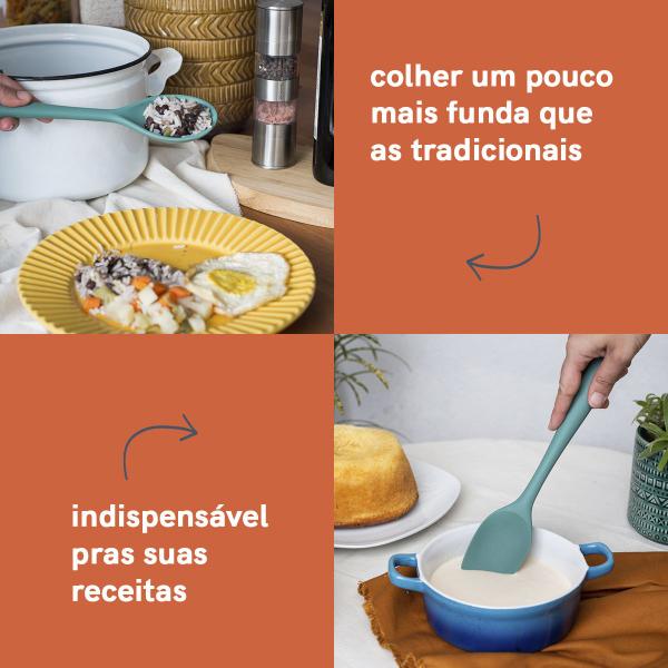 Imagem de Kit de Utensílios de Silicone C/ 5 Peças Vd Escuro - Oikos