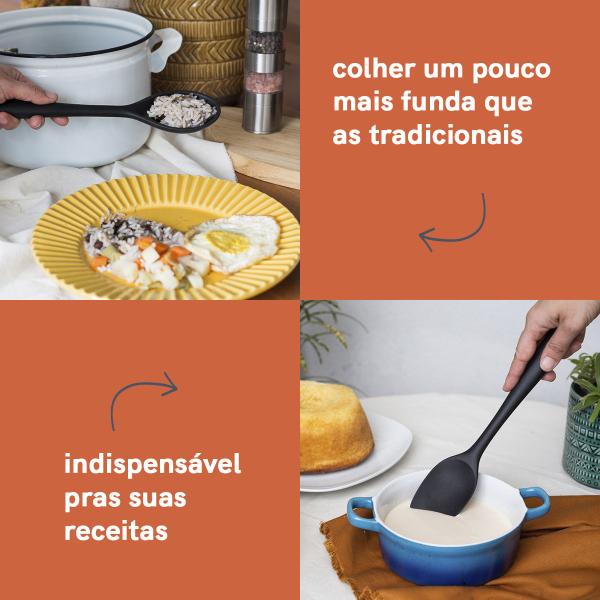 Kit de Utensílios de Silicone com 5 Peças Preto - Oikos Imagem de Kit de Utensílios de Silicone com 5 Peças Preto - Oikos