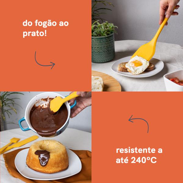 Imagem de Kit de Utensílios de Silicone com 6 Peças Amarelo - Oikos