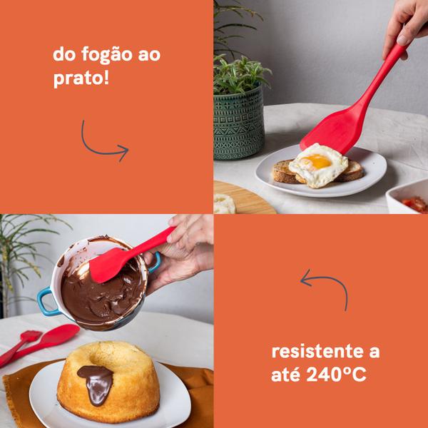 Imagem de Kit de Utensílios de Silicone com 6 Peças Vermelho - Oikos