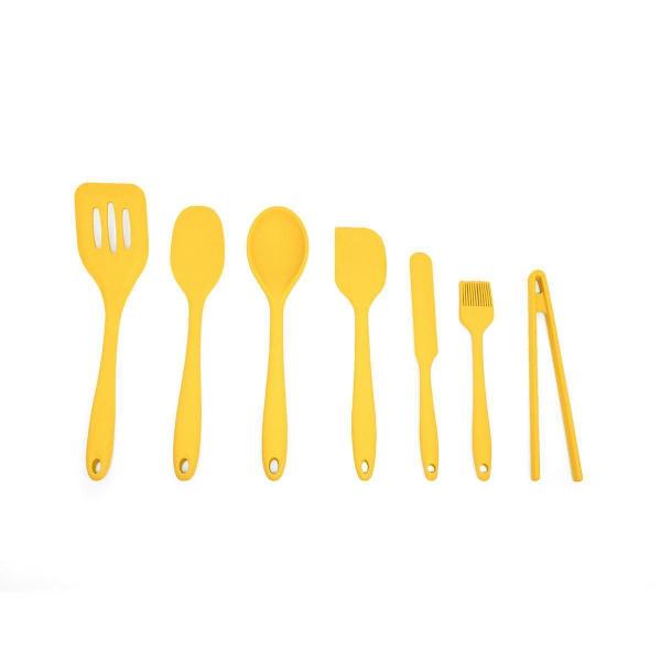 Imagem de Kit De Utensílios De Silicone Com 7 Peças Amarelo - Oikos