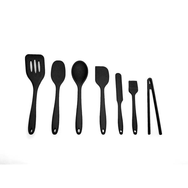 Imagem de Kit De Utensílios De Silicone Com 7 Peças Preto - Oikos