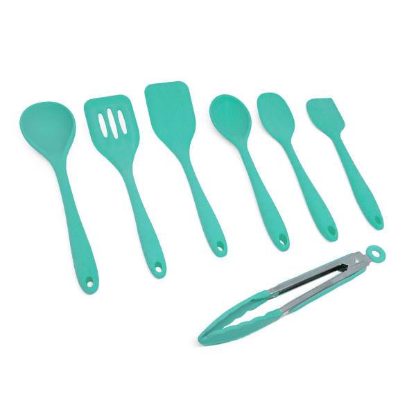 Imagem de Kit de Utensílios de Silicone com 7 Peças Verde - Oikos