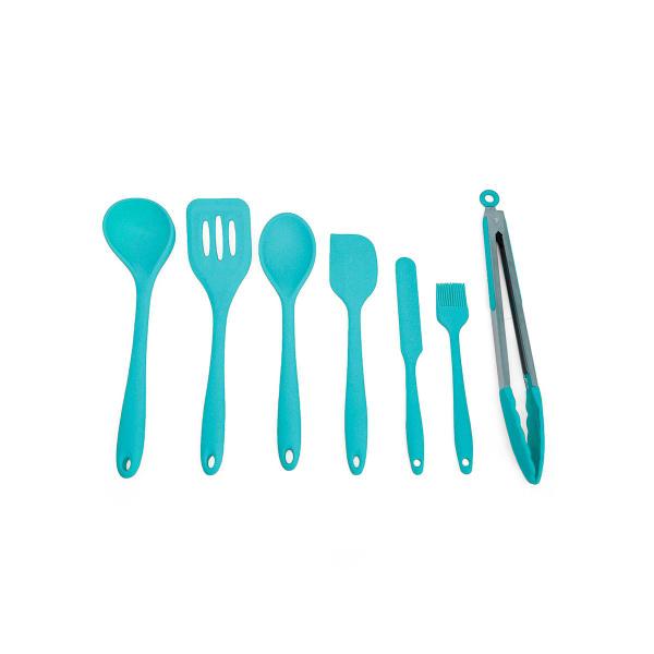 Imagem de Kit de Utensílios de Silicone com 7 Peças Verde - Oikos