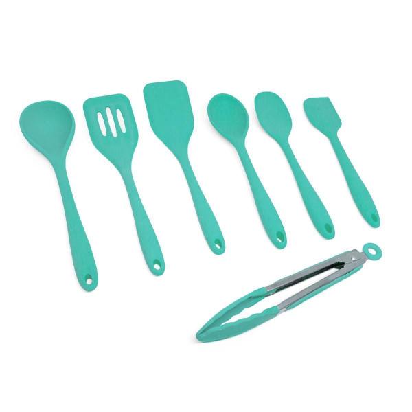 Imagem de Kit De Utensílios De Silicone Com 7 Peças Verde - Oikos