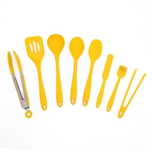 Imagem de Kit De Utensílios De Silicone Com 8 Peças Amarelo - Oikos